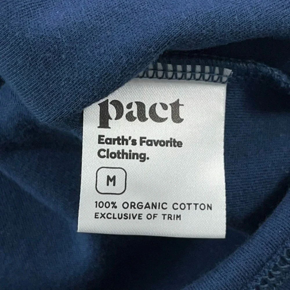 Pact Organic Cotton Mock Neck Shell Top Women Medium Blue Sleeveless Tank - Picture 4 of 9